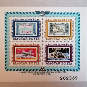 1974 . Bélyegnap aerofila blokk